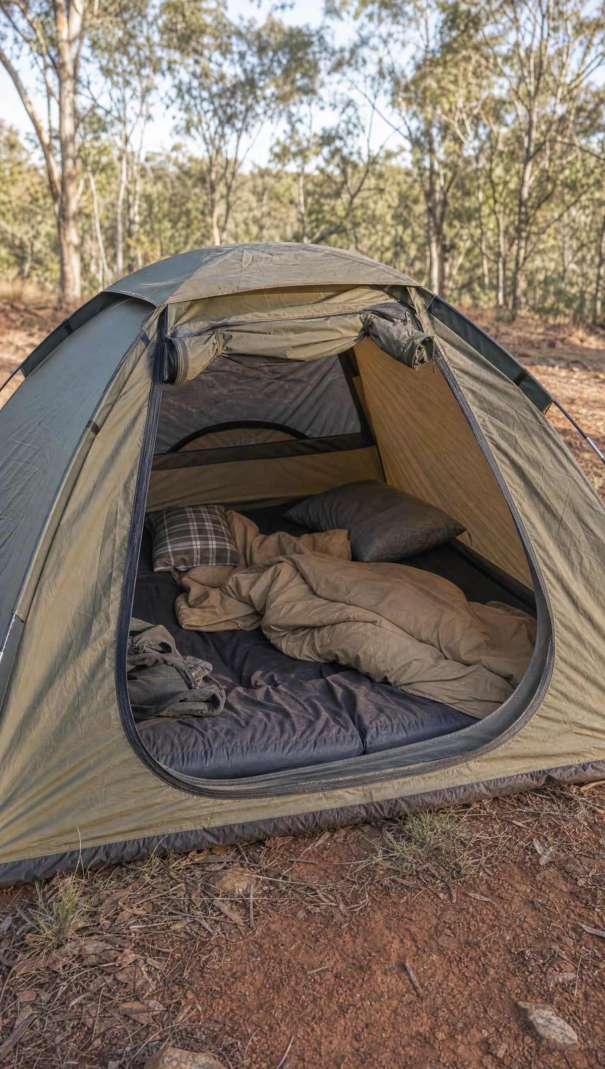 Your bedding stays in the tent. Every single time.
